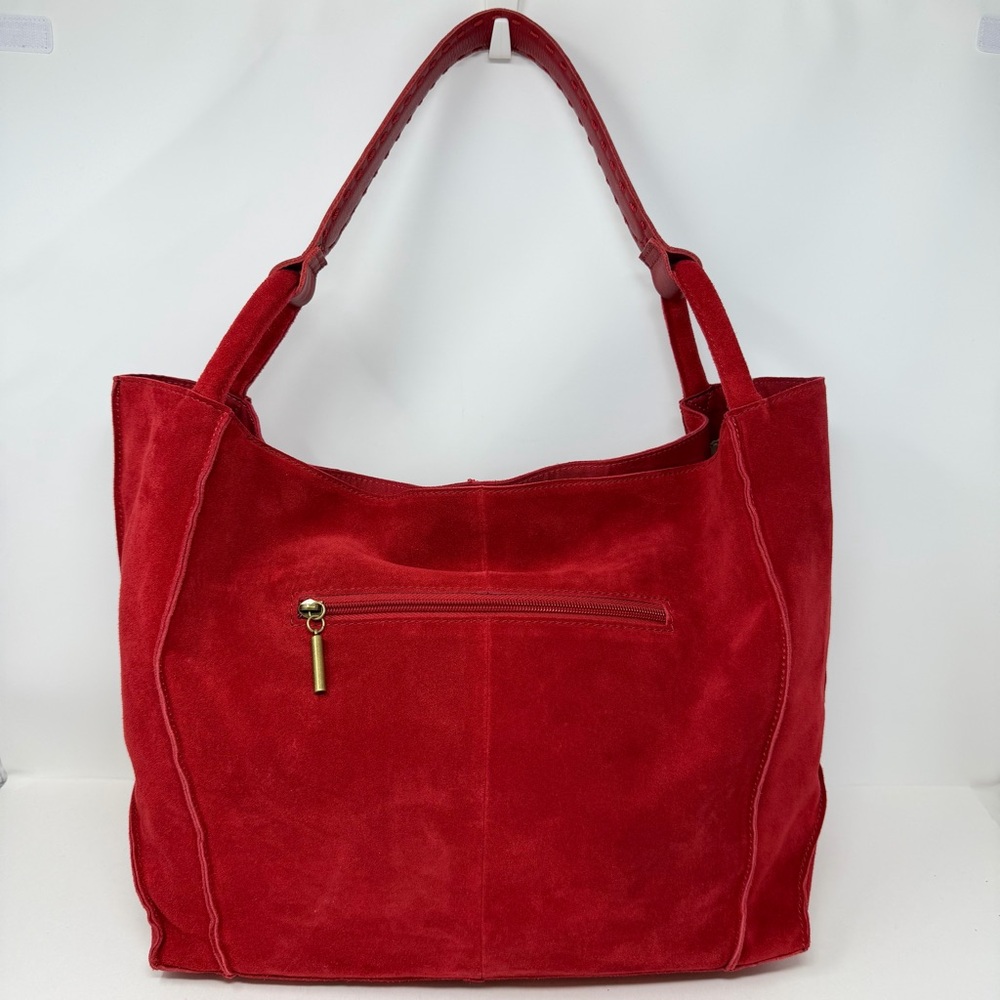 The Sak Los Feliz Large Tote Suede Leather Scarlet Red - Picture 2 of 12